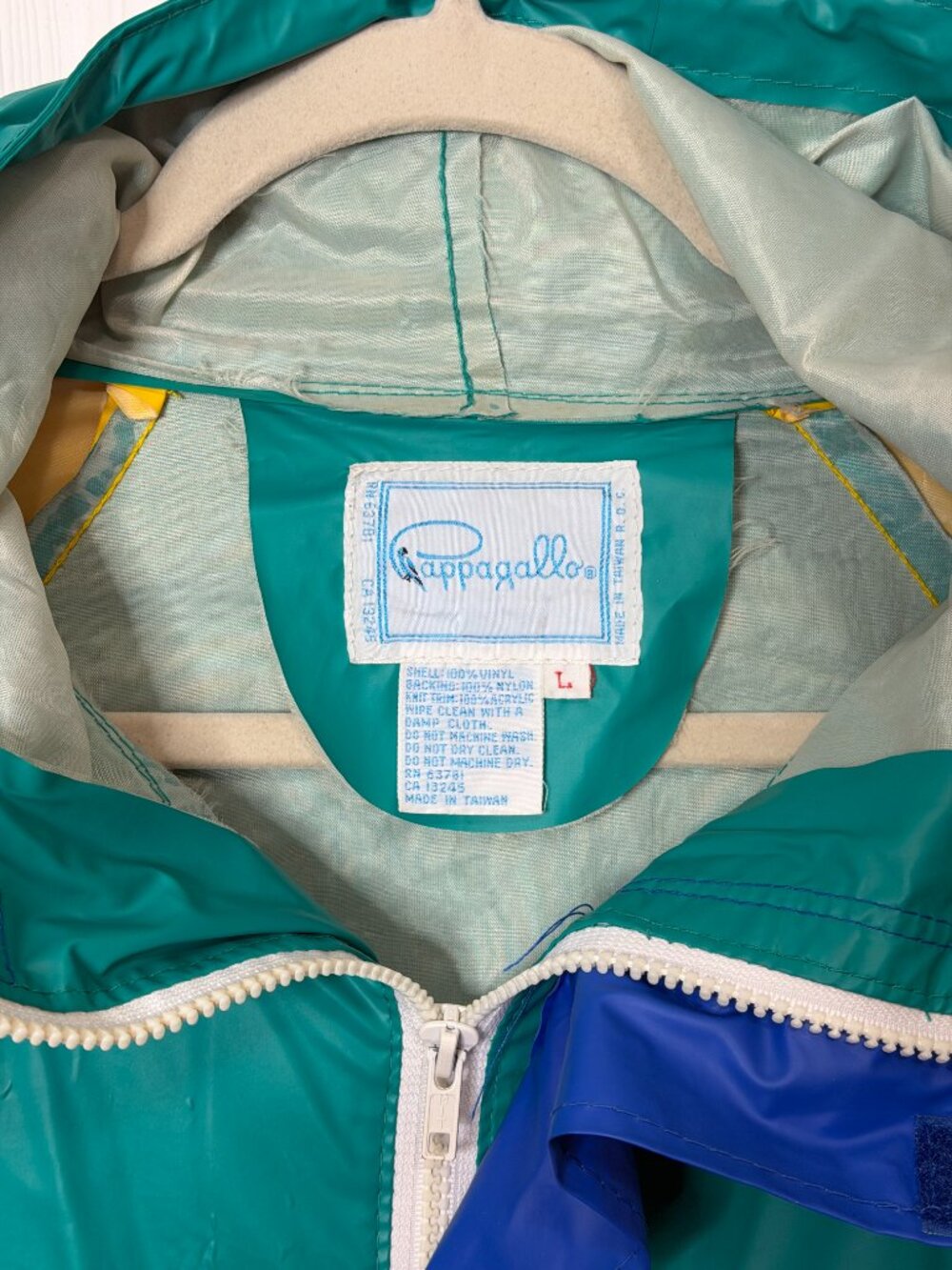 Colorblock Windbreaker Jacket - Teal/Yellow/Red - Picture 2 of 5